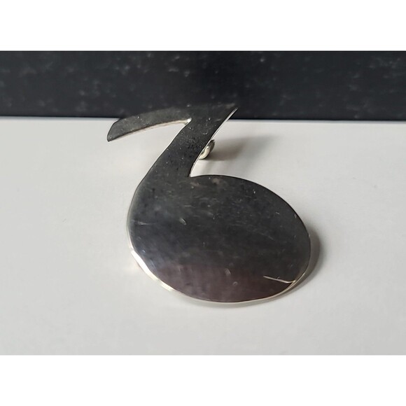 925 Sterling Silver Music Note Brooch Vintage Mexico - Picture 4 of 10